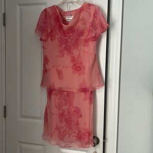 Pink Floral top and skirt
